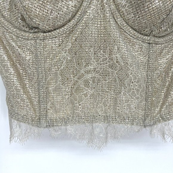 Victoria's Secret Dream Angels Bustier Gold Chantilly Lace Lined Strapless - Picture 6 of 12